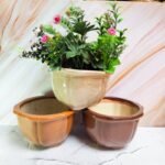 Glossy Hexa Ceramic Planters Pot - KC1003