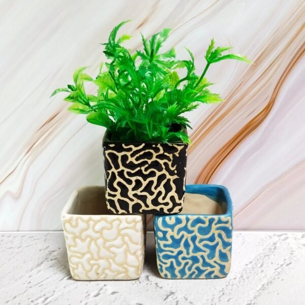 Square Dsign Ceramic Planters Pot - KC1007