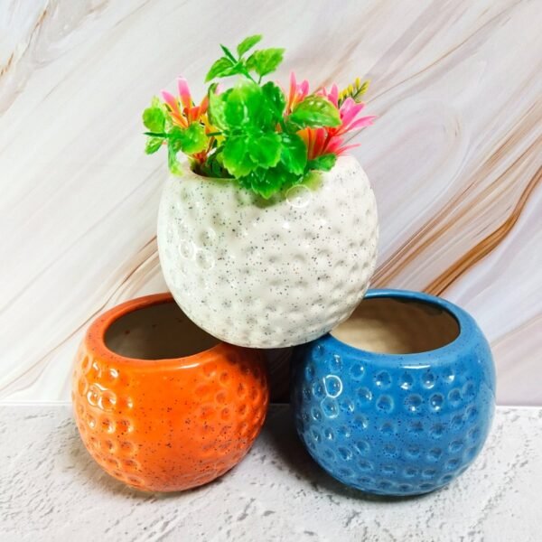 Dotted Ceramic Ball Planter Pot - KC1030