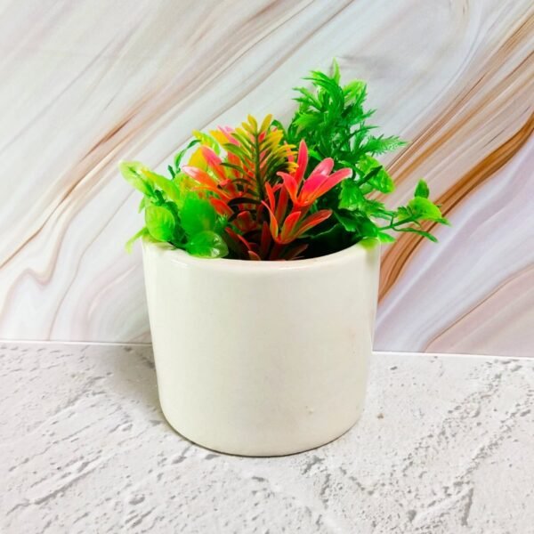 White Round Ceramic Planters Pot - KC1031