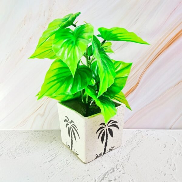 Leaf Design Square Shape Ceramic Pot is a beautiful pot for your plants. It is made of ceramic and has a leaf design.