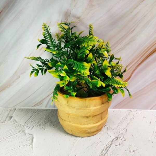 Round Wood Shape Ceramic Pot - KC1188