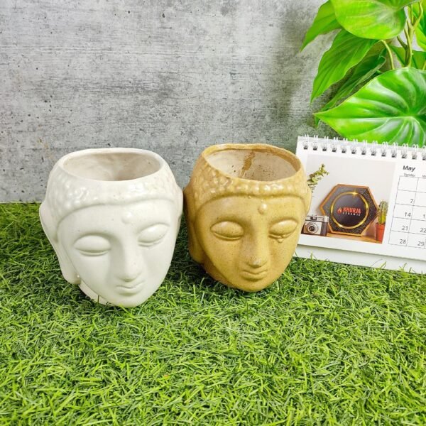 Khurja Ceramic Indoor Table Top Buddha Pots - KC3146