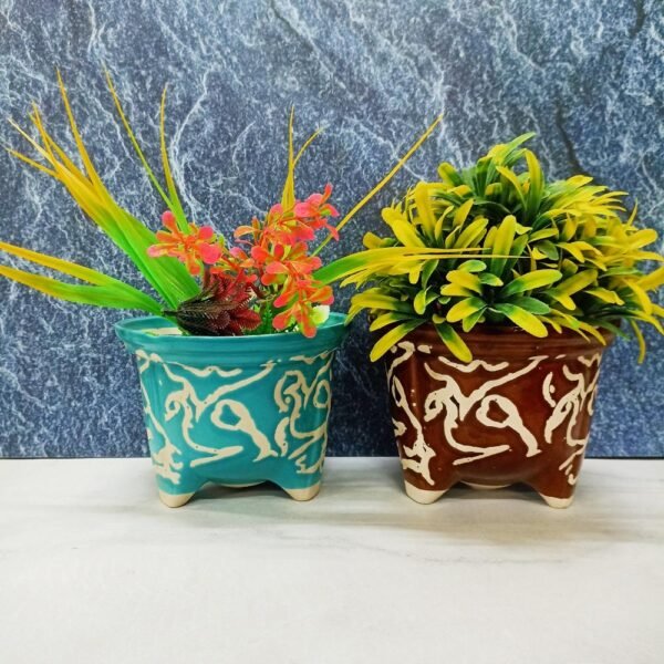 New Glaze Khurja Ceramic Indoor Planter Pots-KC8105