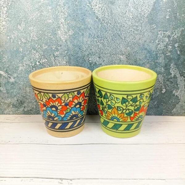 DPAARA Handpainted Bucket Shape Indoor Pots-DRH1014