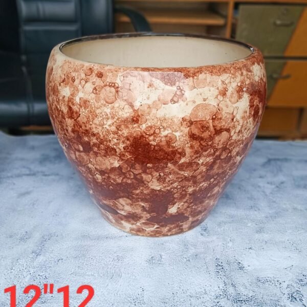 Brown Color Transfer Outdoor Ceramic Apple Ceramic Pots-SK6052